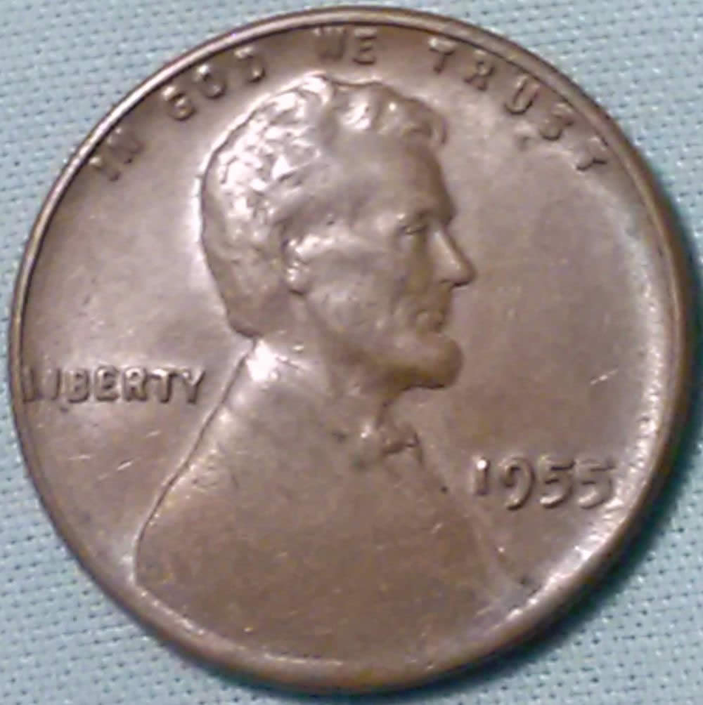1955-P-Lincoln-Wheat-Cent-Struck-On-A-Underweight-Planchet-2.57-Grams